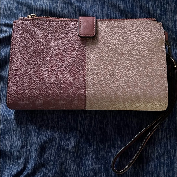 Pink Michael Kors Jet Set Double Zip Wristlet Phone Wallet - Picture 2 of 7